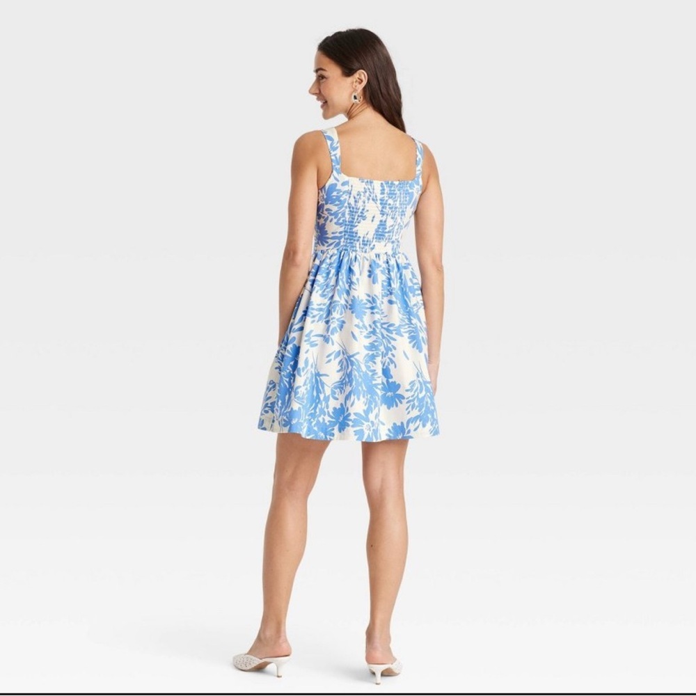 a new day Blue and White Floral Mini Dress - Picture 2 of 7